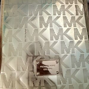 Michael Kors Metallic Silver Logo iPad case